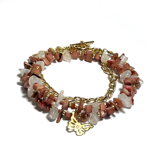 Natural Chip Stone Beads Wrap Bracelet