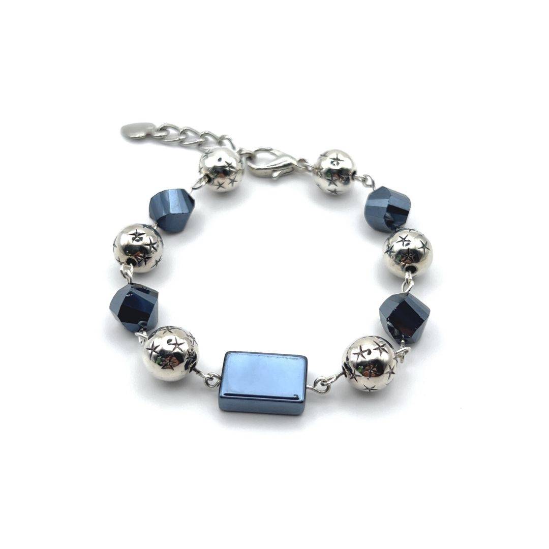 Metallic Glass Beads Bracelet