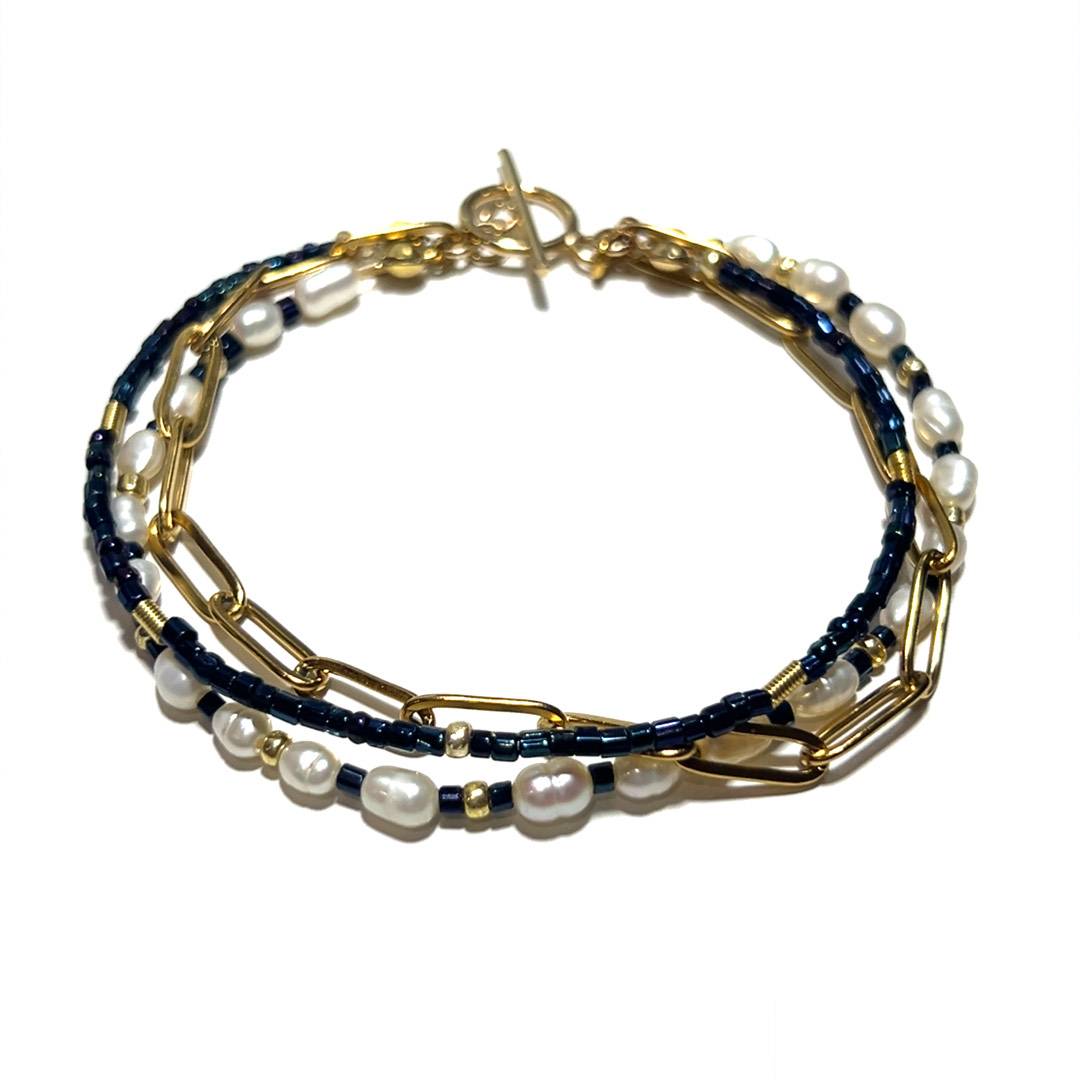 Multi-pulsera azul marino de moda