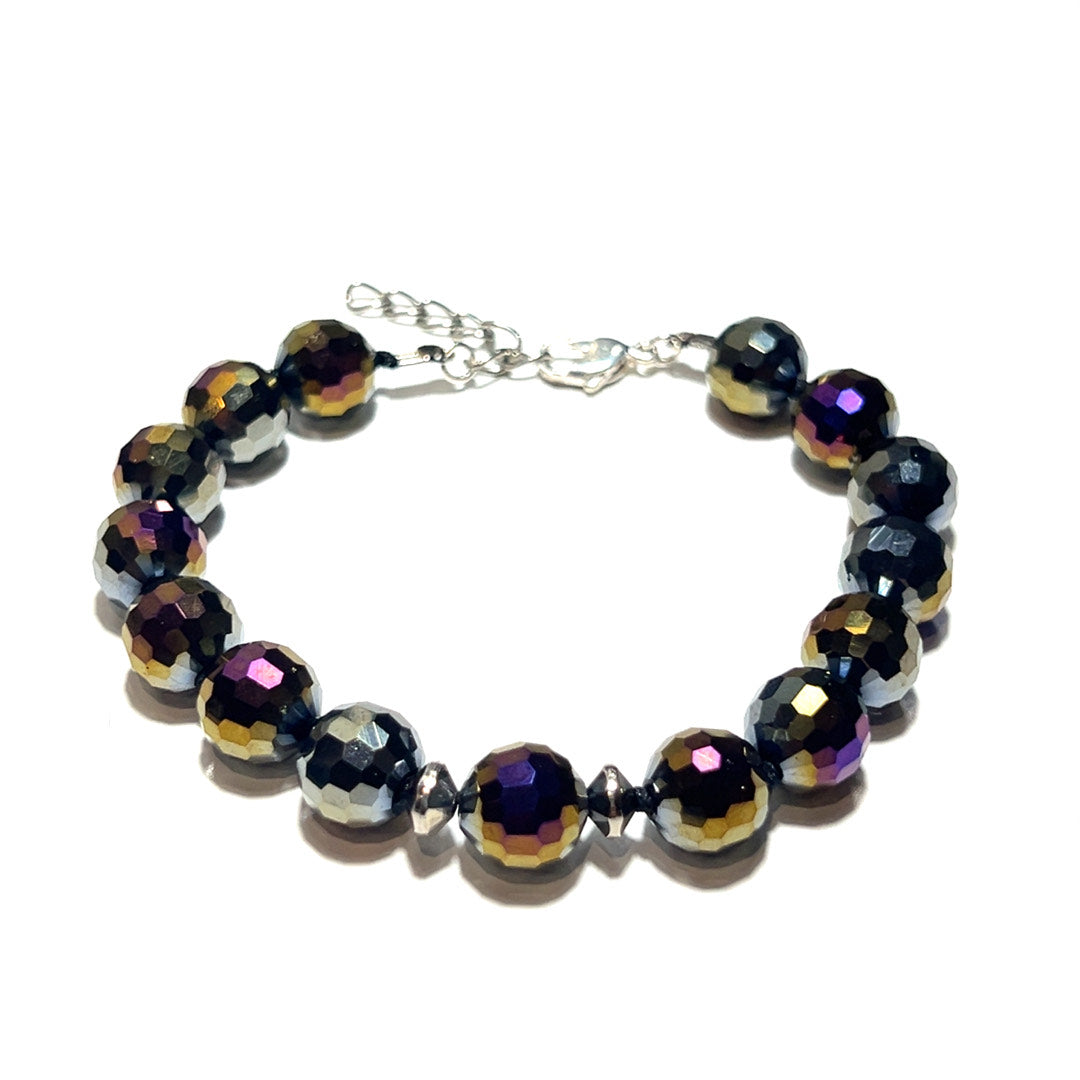 Pulsera de cuentas facetadas Rondelle de cristal