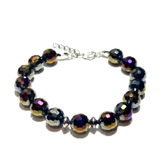 Pulsera de cuentas facetadas Rondelle de cristal