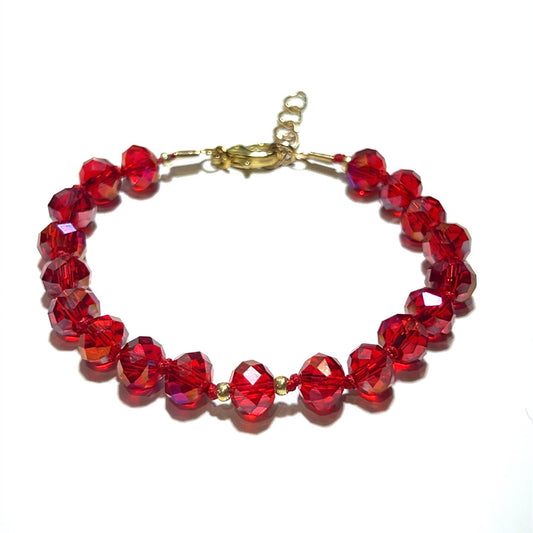 Pulsera de cuentas facetadas Rondelle de cristal