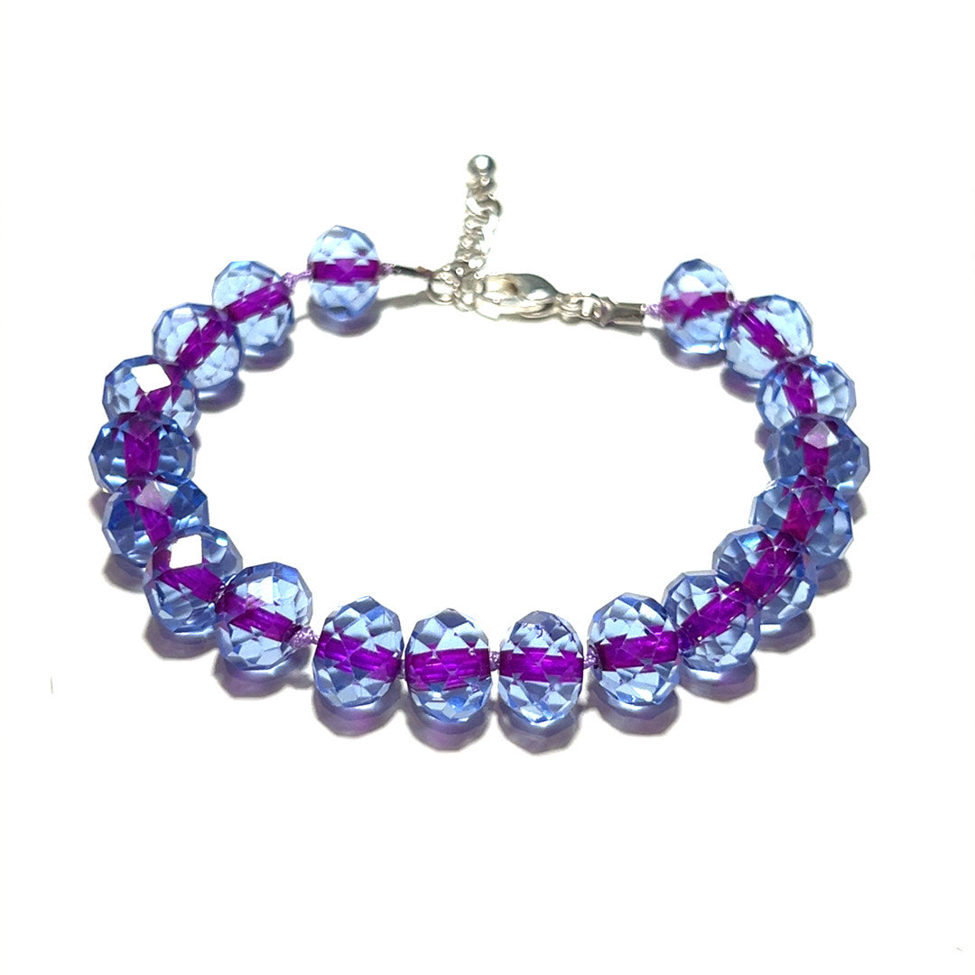 Pulsera de cuentas facetadas Rondelle de cristal