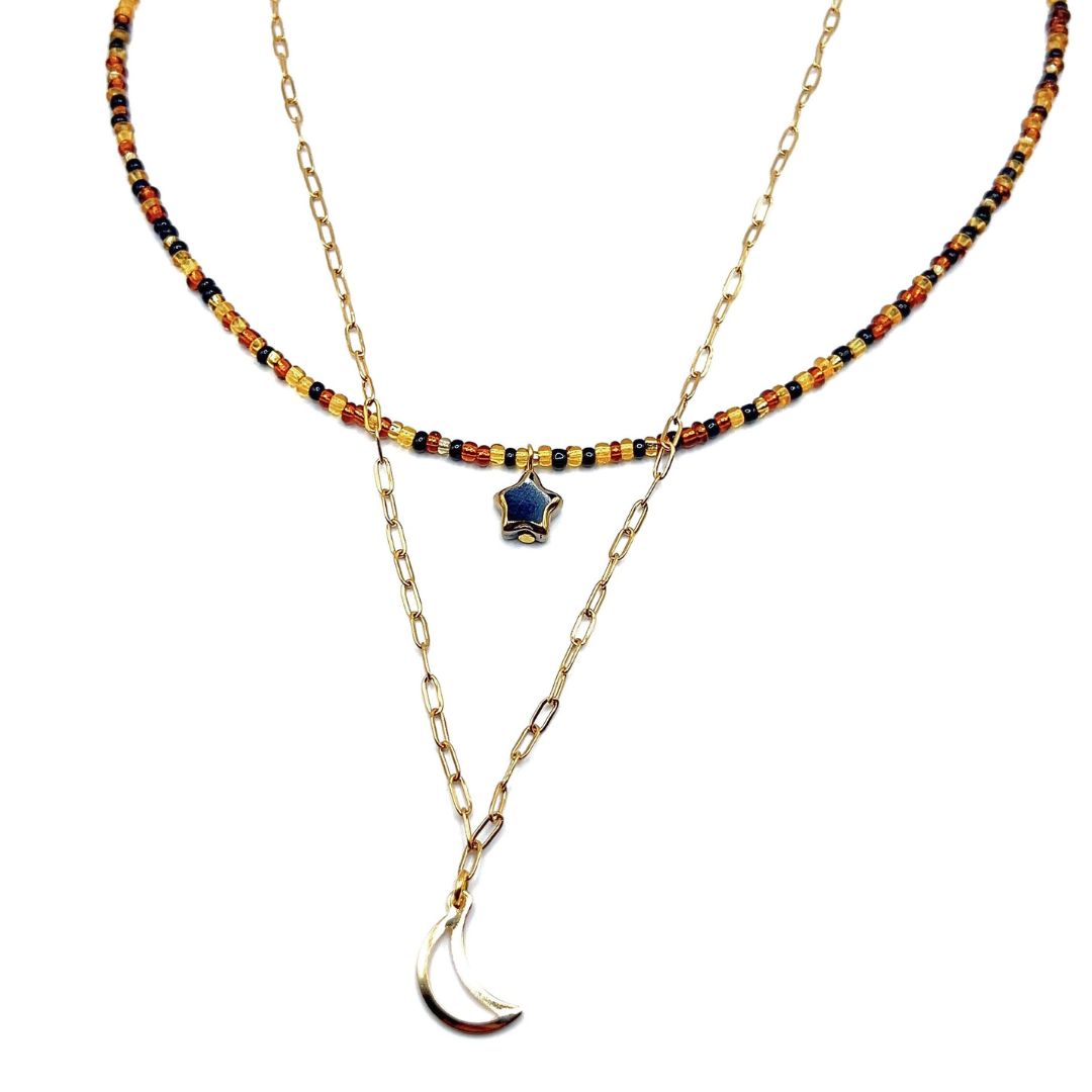 Moon & Star Layered Necklace