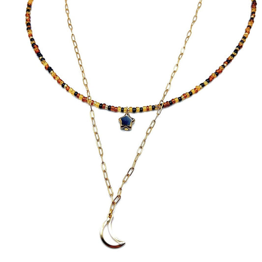 Moon & Star Layered Necklace