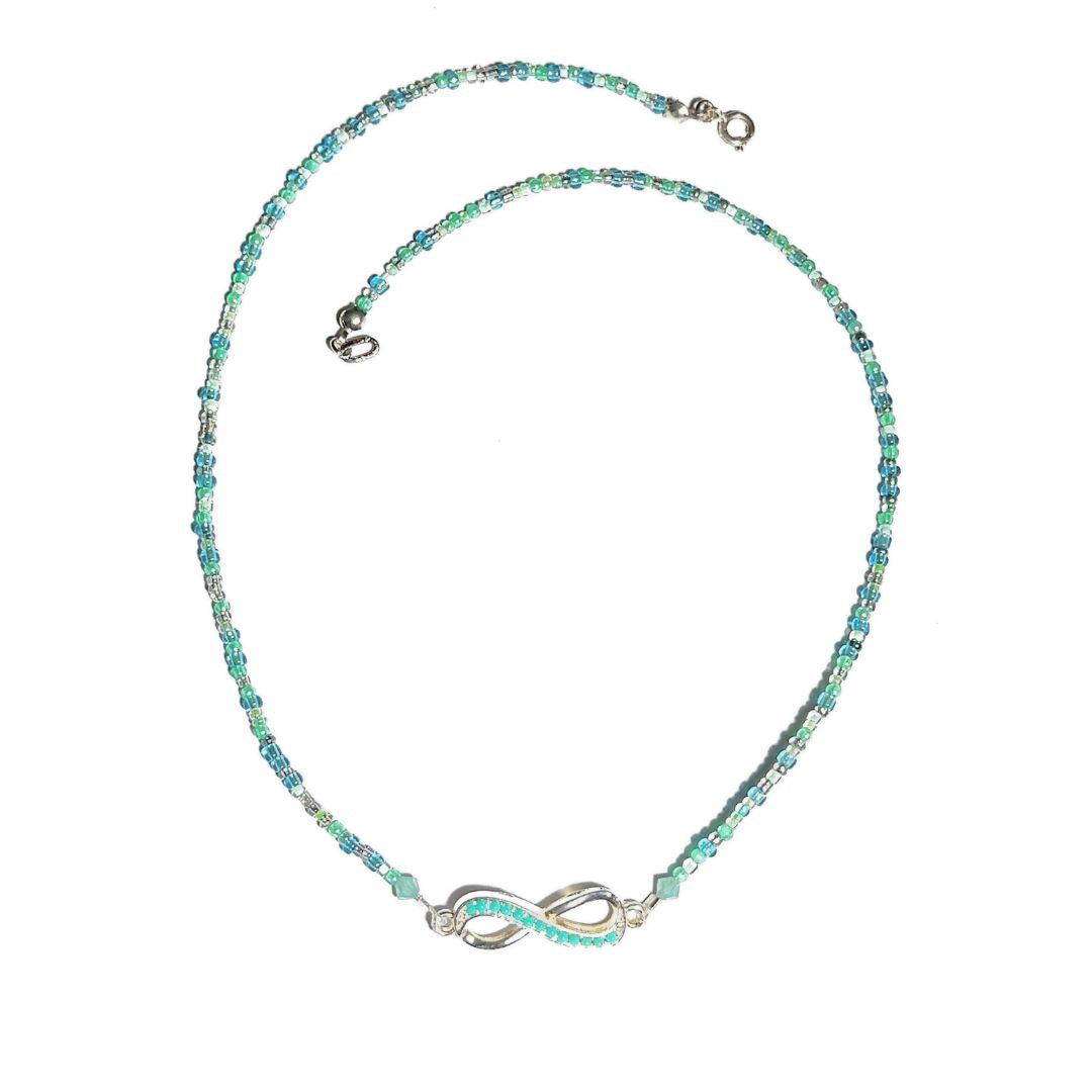 Infinity Aqua Layered Necklace