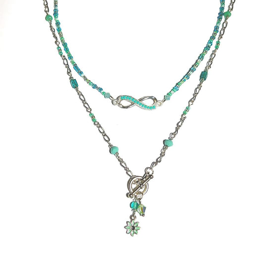 Infinity Aqua Layered Necklace